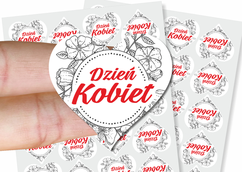 Naklejki na Dzień Kobiet 8 marca DK004- 48szt.