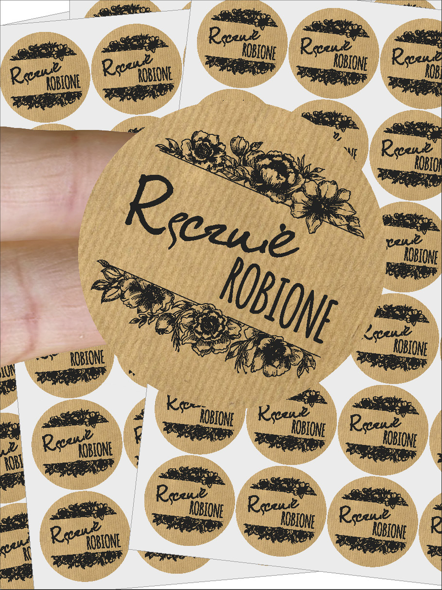 Naklejki KRAFT Handmade - 96szt. -KR029 - Ręcznie robione!