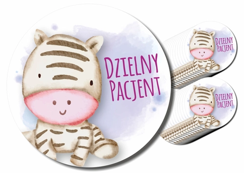 Naklejki Dzielny Pacjent Zebra- DP006 - 45sztuk