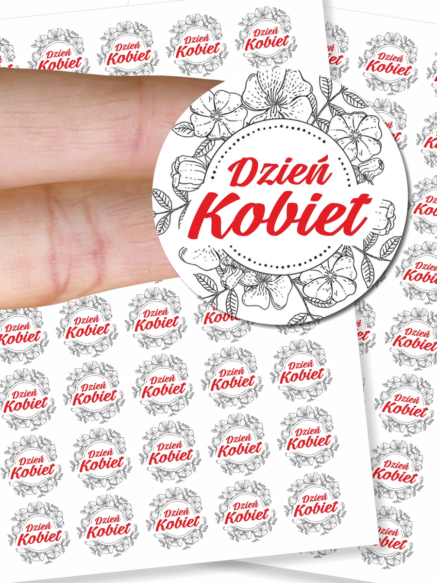 Naklejki na Dzień Kobiet 8 marca DK019- 96szt.