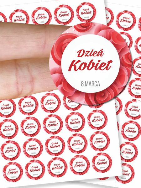 Naklejki na Dzień Kobiet 8 marca DK016- 96szt.